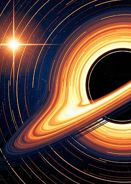 Black Hole and Star Digital Art