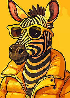 Cool Zebra with Sunglasses and Jacket