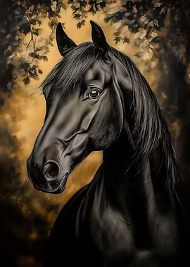 Elegant Black Horse Portrait
