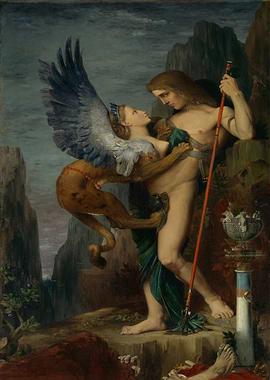 Oedipus and the Sphinx painting