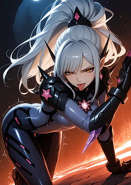 Anime Girl with White Hair