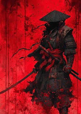 Samurai Warrior in Red