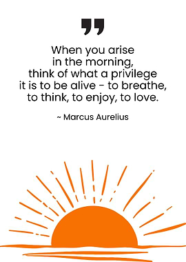 Marcus Aurelius Quote with Sunrise