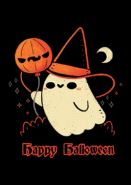 Happy Halloween Spooky Cute Ghost