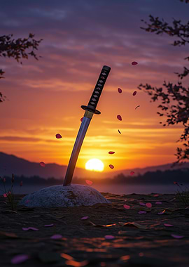Samurai Sword Sunset