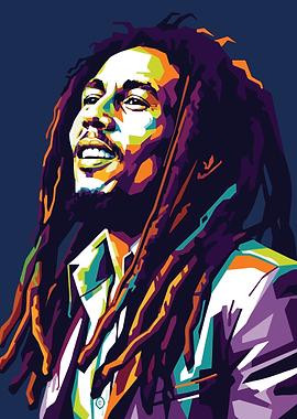 Bob Marley Colorful Portrait