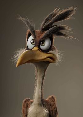 Cartoon Bird Character Portrait