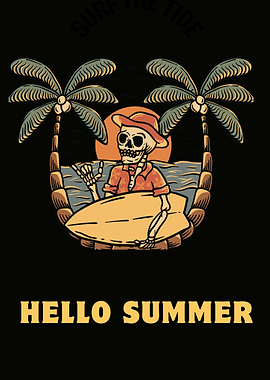 Summer Skeleton Surfer