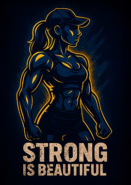 Strong is Beautiful Fitness Illustration
