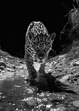 Jaguar in Black and White