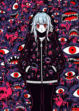 Anime Girl Monster Eyes