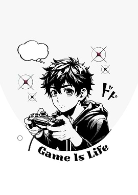 Anime Gamer 'Game is Life' Illustration