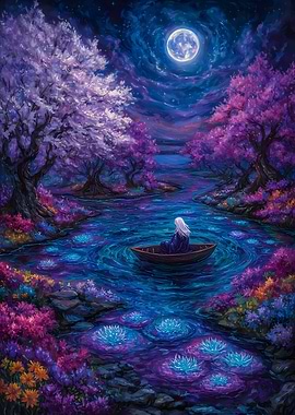 Moonlit River Journey