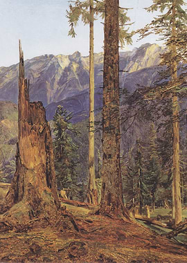 Mountain Forest Landscape Painting
