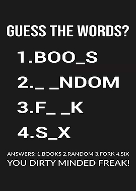 Guess the Words Puzzle Funny Typography