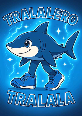 Cartoon Shark tralalero tralala