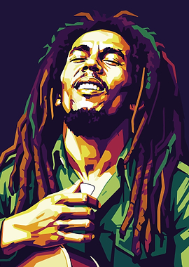 Bob Marley Portrait Pop Art