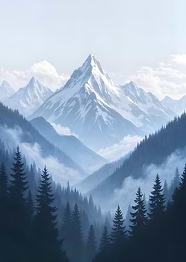 Misty Mountain Landscape
