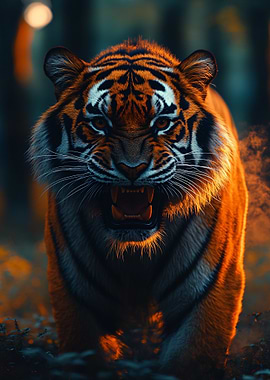 Roaring Tiger Portrait