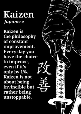 Kaizen Philosophy with Katana Illustration