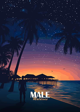 Male, Maldives at Night