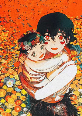 Mother and Child in Flowers