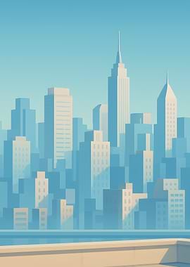 Cityscape in Blue Hues