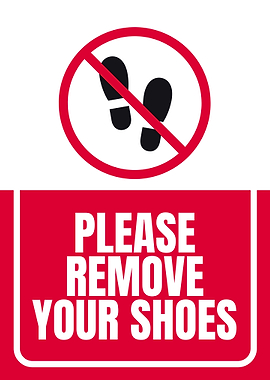 Please Remove Your Shoes Sign