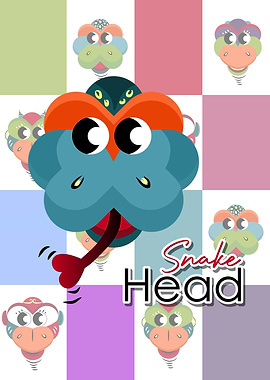 Cartoon Snake Head Illustration