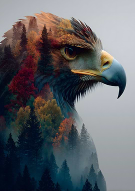 Eagle Double Exposure Portrait