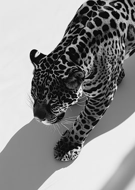 Monochrome Jaguar Portrait