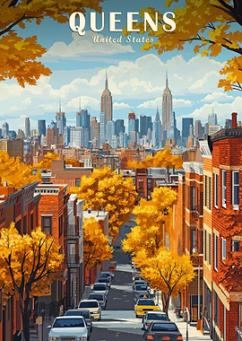 Queens, New York City Travel Poster
