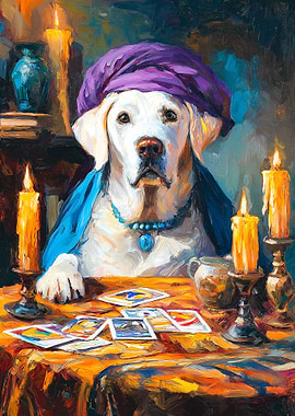 Dog Fortune Teller Painting