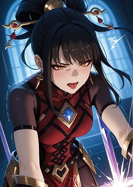 Anime Girl Warrior with Sword