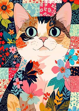 Floral Cat Portrait