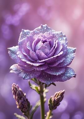 Sparkling Purple Flower Close-Up