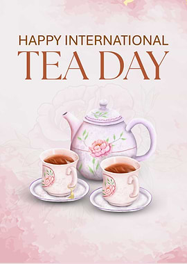Happy International Tea Day Illustration