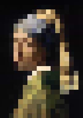 Pixelated Girl with a Pearl Earring