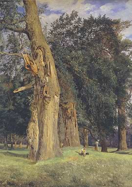 Landscape with Trees and Figures Painting