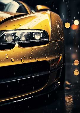 Bugatti Veyron in the Rain