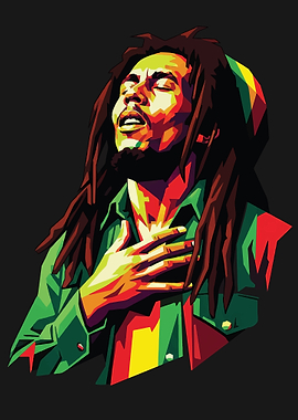 Bob Marley Colorful Portrait