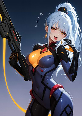 Anime Girl with Futuristic Gun