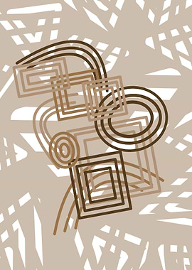Abstract Geometric Shapes in Brown Tones