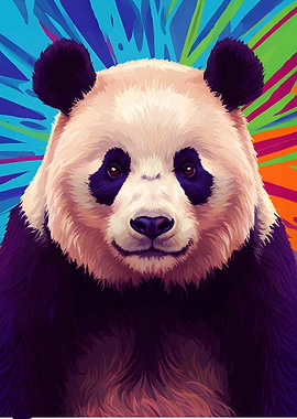 Colorful Panda Portrait