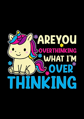 Overthinking Unicorn Cartoon