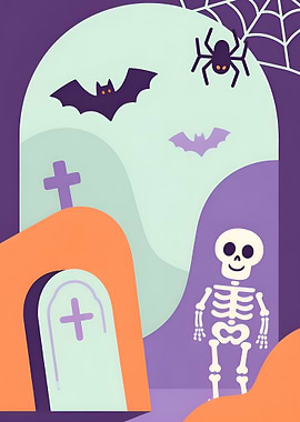 Halloween Spooky Scene Illustration