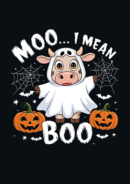 Halloween Cute Cow Ghost – Moo! I Mean Boo!Pumpkins