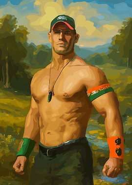 John Cena in Nature Painting