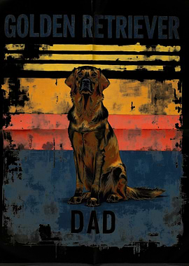 Golden Retriever Dad Art