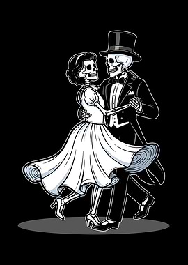 Skeletal Couple Dancing